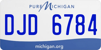 MI license plate DJD6784