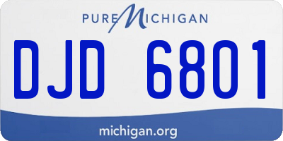 MI license plate DJD6801