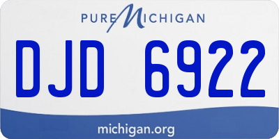 MI license plate DJD6922