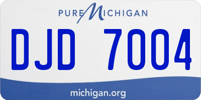 MI license plate DJD7004