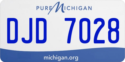 MI license plate DJD7028