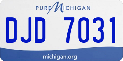 MI license plate DJD7031