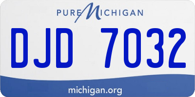 MI license plate DJD7032