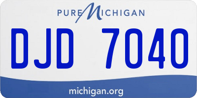 MI license plate DJD7040