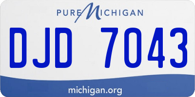MI license plate DJD7043