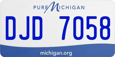 MI license plate DJD7058