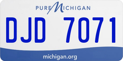 MI license plate DJD7071