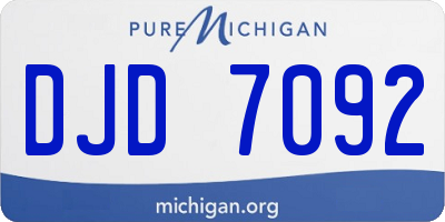 MI license plate DJD7092
