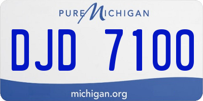 MI license plate DJD7100