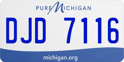 MI license plate DJD7116