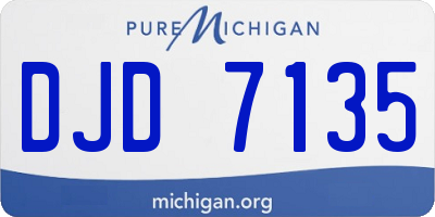 MI license plate DJD7135