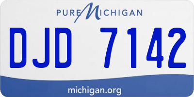 MI license plate DJD7142