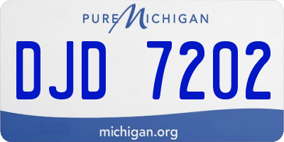 MI license plate DJD7202