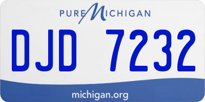 MI license plate DJD7232