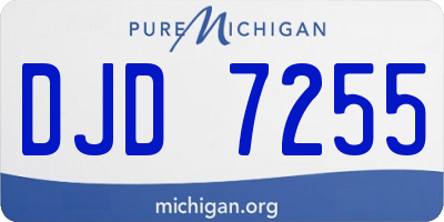 MI license plate DJD7255