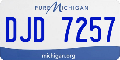 MI license plate DJD7257