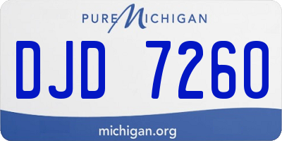 MI license plate DJD7260