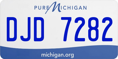 MI license plate DJD7282