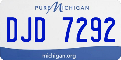 MI license plate DJD7292