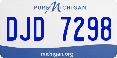 MI license plate DJD7298