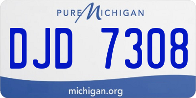 MI license plate DJD7308