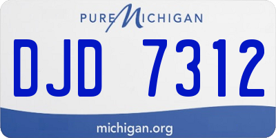 MI license plate DJD7312