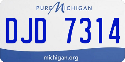 MI license plate DJD7314
