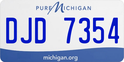 MI license plate DJD7354
