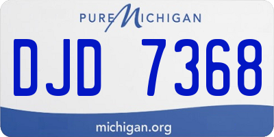 MI license plate DJD7368