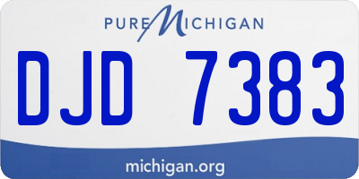 MI license plate DJD7383