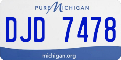 MI license plate DJD7478