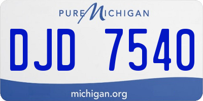 MI license plate DJD7540
