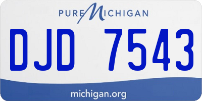 MI license plate DJD7543