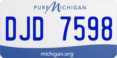 MI license plate DJD7598