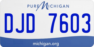MI license plate DJD7603