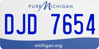 MI license plate DJD7654