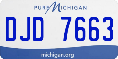 MI license plate DJD7663