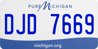 MI license plate DJD7669