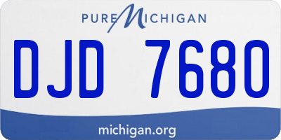 MI license plate DJD7680