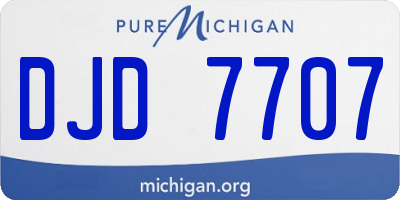 MI license plate DJD7707