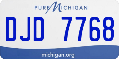 MI license plate DJD7768