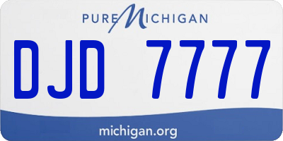 MI license plate DJD7777