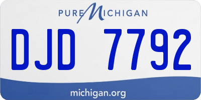 MI license plate DJD7792