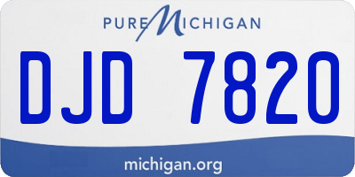 MI license plate DJD7820