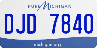 MI license plate DJD7840