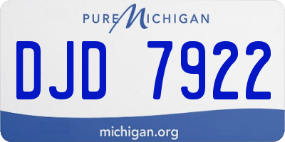 MI license plate DJD7922