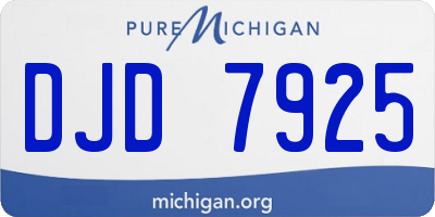 MI license plate DJD7925