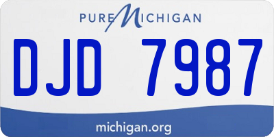 MI license plate DJD7987