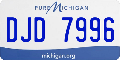 MI license plate DJD7996