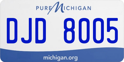 MI license plate DJD8005